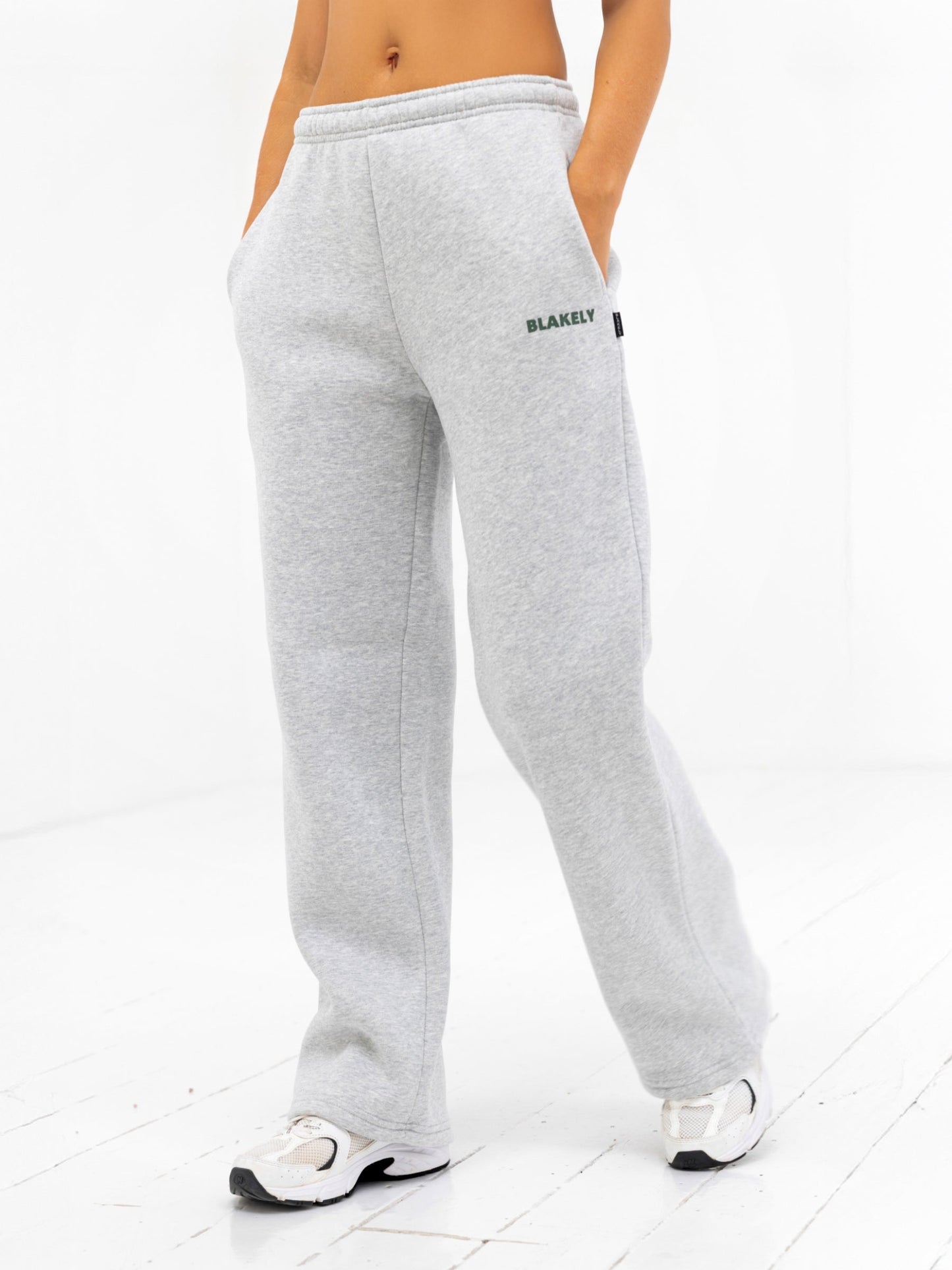 Amelie Wide Leg Sweatpants - Marl Grey