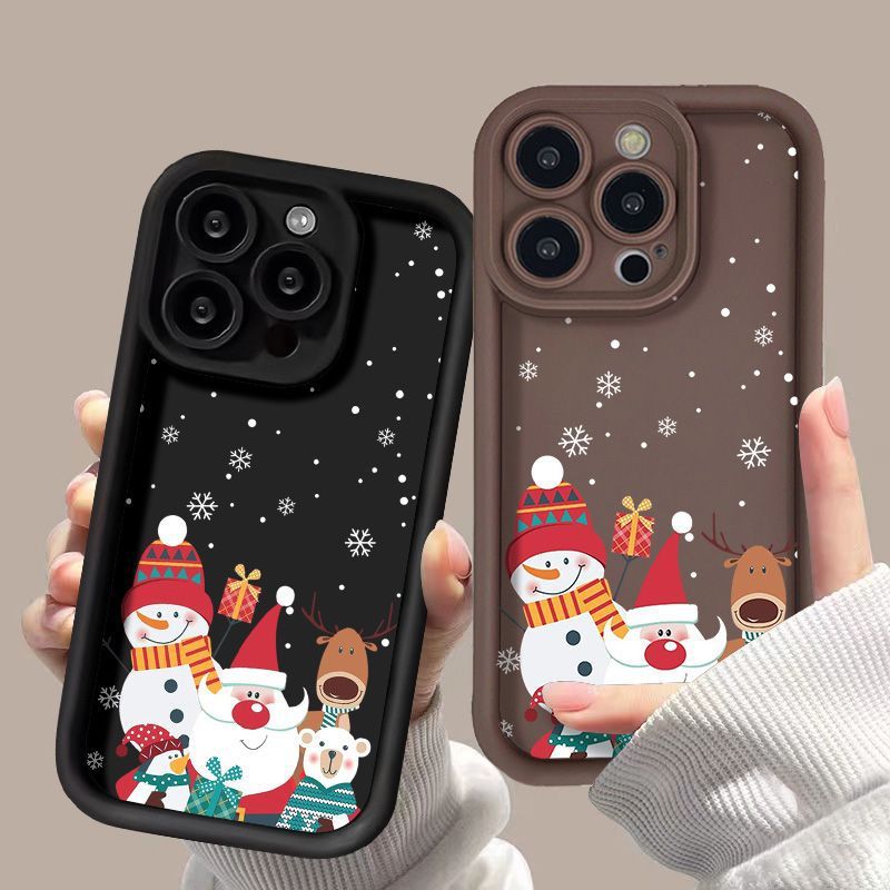 Cute Santa Claus Phone Case Frosted Advanced Christmas Pattern